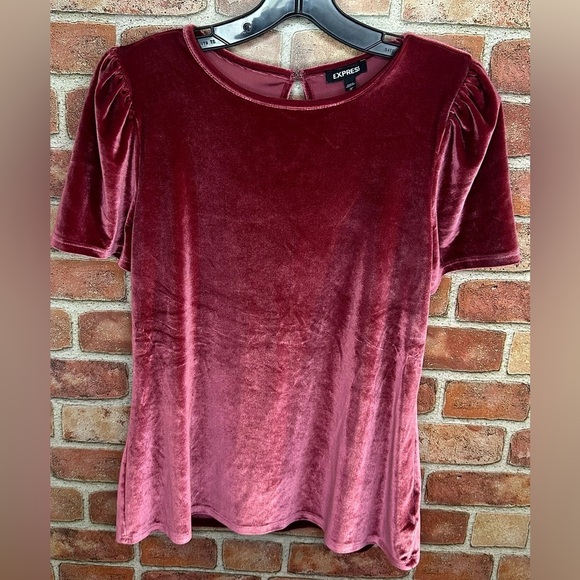 Express Tops - Express Velvet Wine colored top